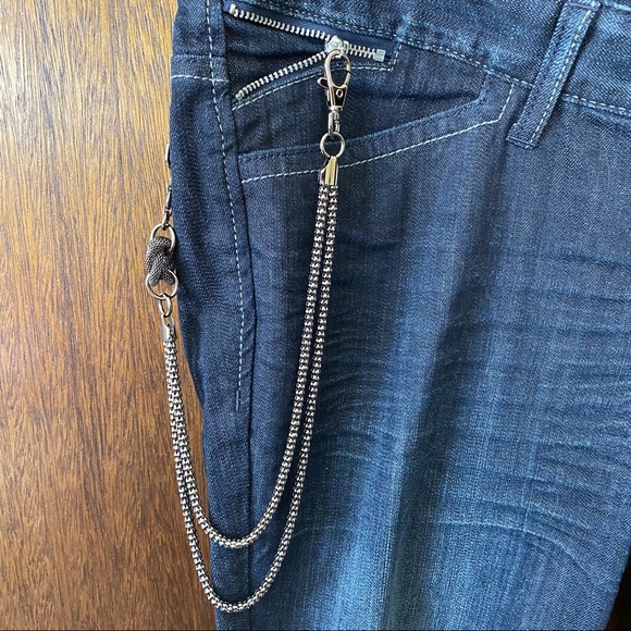 EXPRESS Zelda Dark Skinny Jeans with Chain Size 12 - Picture 6 of 8